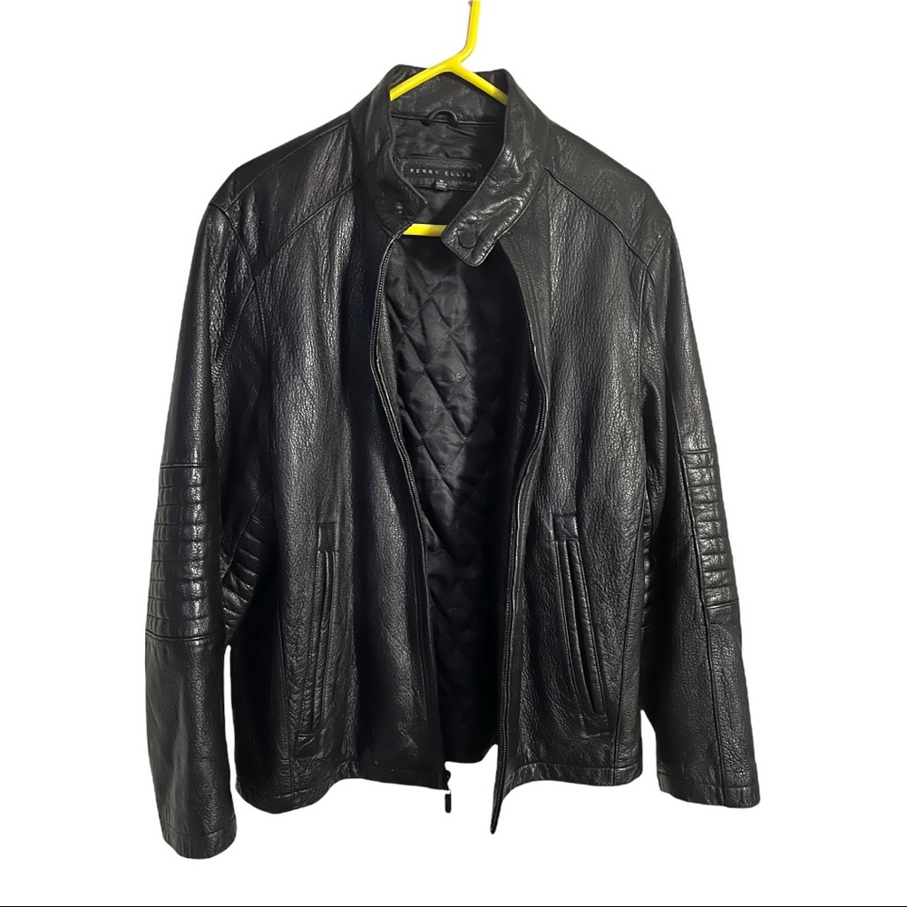 Perry Ellis mens leather jacket - Picture 3 of 5